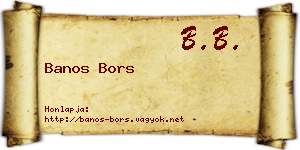 Banos Bors névjegykártya
